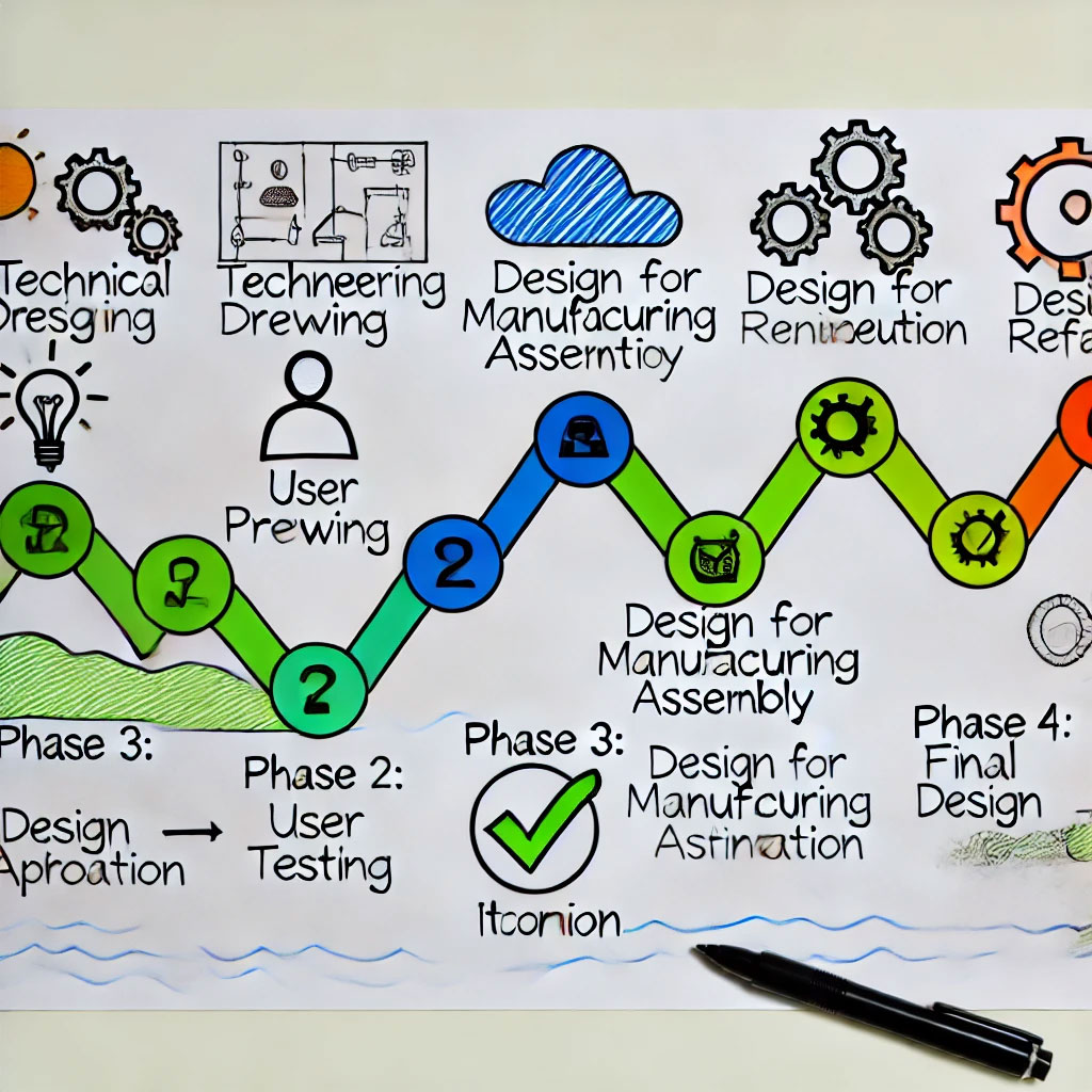 - Visual representation of the phases involved in product design services, highlighting the structured approach to successful product development