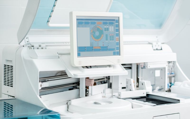 Medical device equipment showcasing precision in Medical Device Design and Manufacturing processes in a laboratory setting