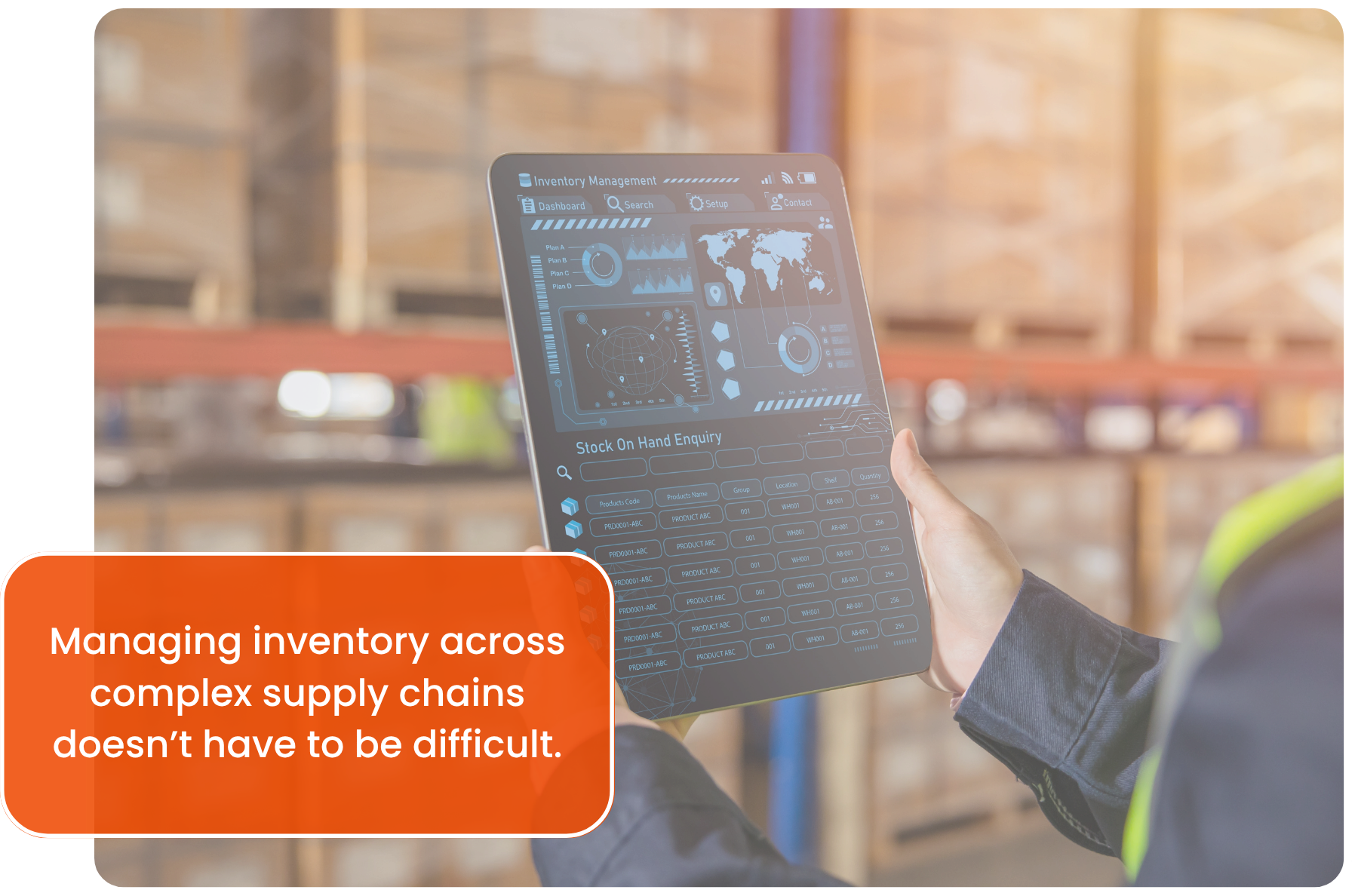 A large warehouse storing a cornucopia of packaged goods at a facility that provides warehouse inventory services in the USA.