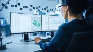 Reverse engineering services being performed from a 3D scan to produce a CAD file, supporting prototyping, and box build.