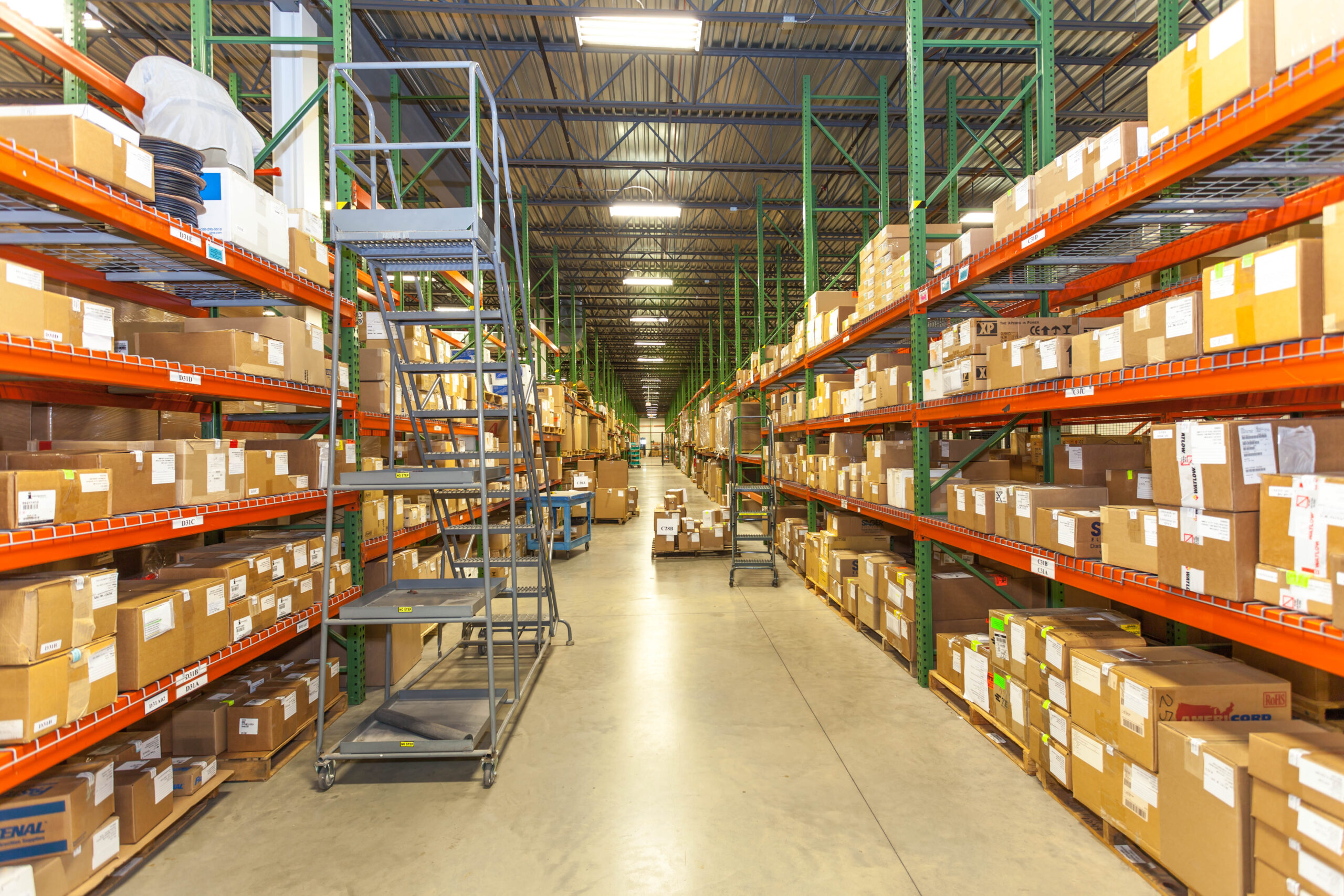 Organized warehousing and inventory management of packaged products.