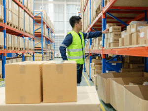 Engineers collaborating at a machine interface, demonstrating the direct support offered by a US-based contract manufacturing company.